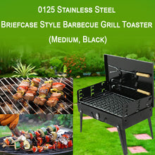 Stainless Steel Briefcase Style Barbecue Grill Toaster (Medium, Black)