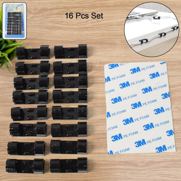 Plastic Wire Cord Cable Clips Organizer Holder (16 Pcs Set)