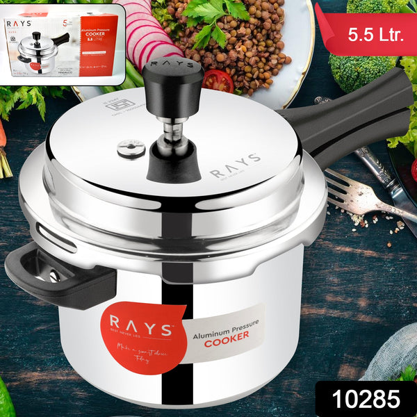 Aluminium Rays Aura Pressure Cookers With Outer Lid (5.5 Litres / 5-Year warranty, ISI Number :- 2347, BIS Number :- CM/L -7600164310