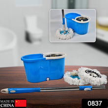 Spin Floor Cleaning Easy Advance Tech Bucket Mop and Rotating Steel Pole Head with 2 Microfiber Refill Heads for Household Floor Cleaning (MOQ :- 25pc)