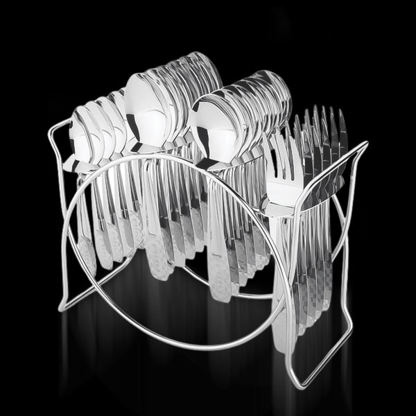 Stainless Steel Cutlery Set with Elegant Storage Stand (24 Pc)