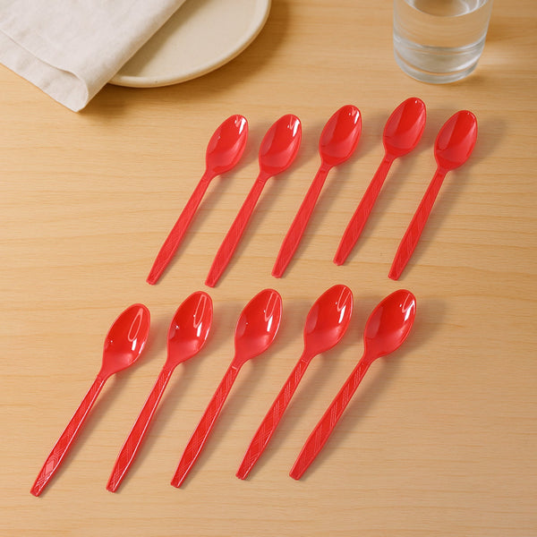 Reusable Food-Grade Plastic Spoons (10 Pc)