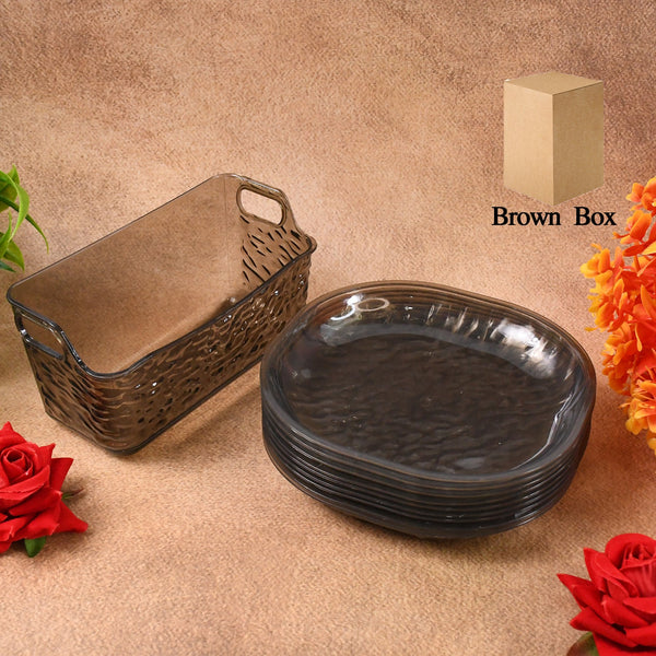 Plastic Household Plates Dinner Plates Dish Tray Skewer Bone Plate Set (10 Pcs Set)