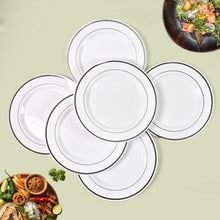Round Plastic Dinner Plates Wedding Birthday Party Tableware Supplies (6 Pcs Set)
