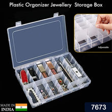 36 Grids Clear Plastic Organizer Box with Adjustable Compartment Dividers, Jewellery Storage Organizer Collection Box (1 pc )
