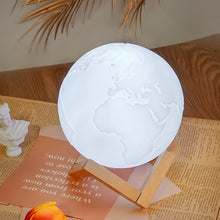 3D Moon Night Lamp with Stand (Color Box / White & Yellow Light / 1 Pc)