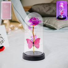 LED Decorative Rose with Butterfly in Transparent Plastic Dome (1 Pc / Battery Not Included)