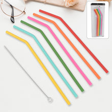 Reusable Silicone Straws Flexible Drinking Straws with Cleaning Brush (7 pc)