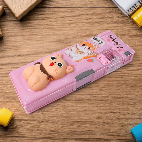 Magnetic Pencil Case / Compass Box With Sharpener (1 Pc)