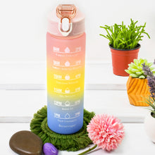 Plastic Colorful Motivational Water Bottle with Straw (750 ML)