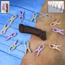 Cloth Drying Rope with Clips – Convenient and Durable Hanging Solution (12 Pc)