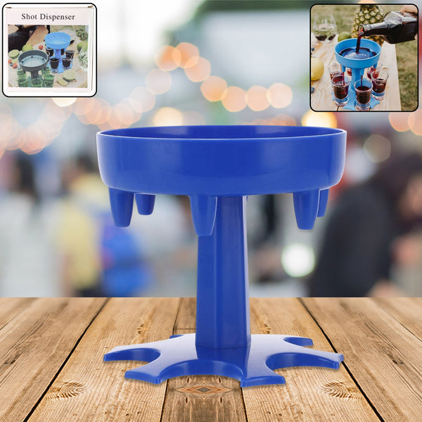 6-Way Plastic Shot Glass Dispenser with Holder Stand (1 Pc)