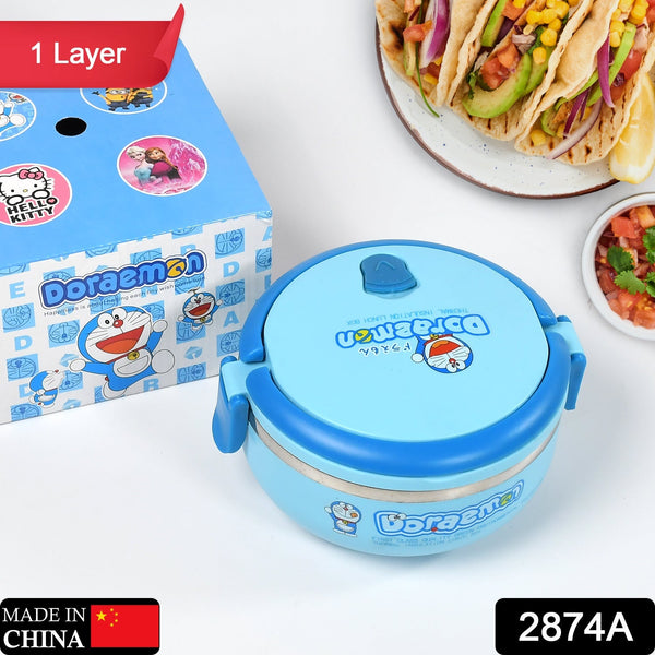 Single Layer Doraemon Steel Lunch Box High Quality Premium Lunch Box For Office & School Use