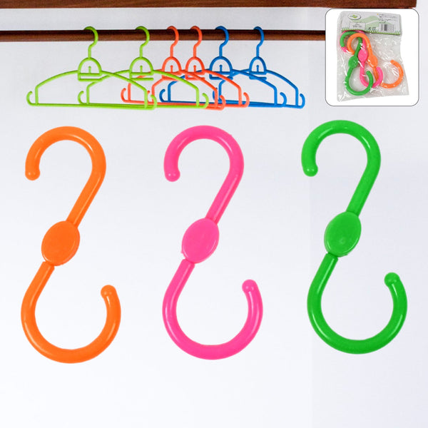 S Shape Plastic Hooks Hanger for Hanging Cloth (3 Pcs Set)