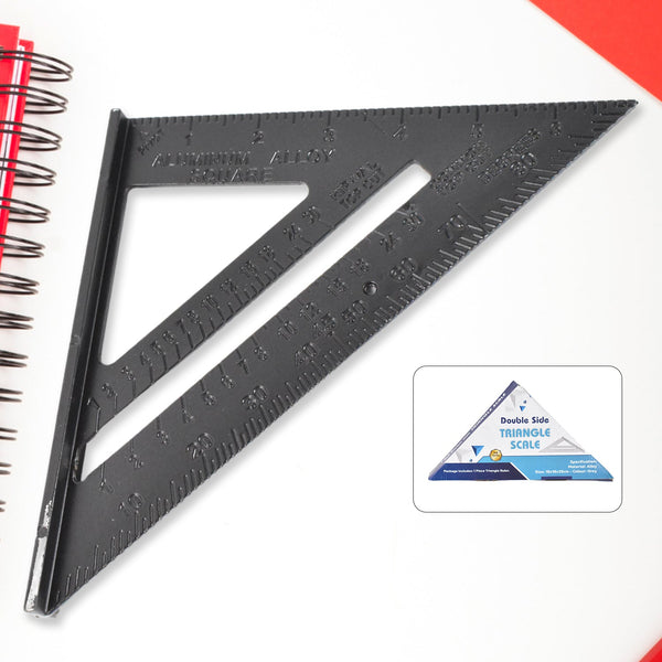 Double Side Scale Triangle / Ruler Measurement Hand Tool (1 Pc / Black)
