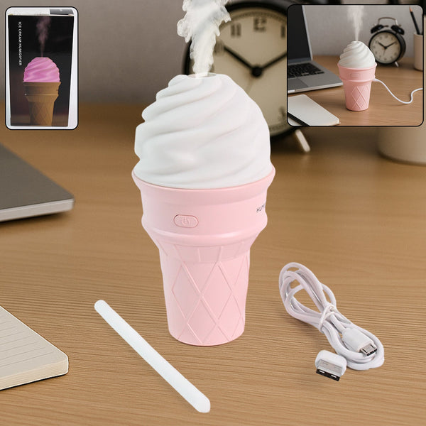 Ice Cream Cone Shape Air Freshener Humidifier (1Pc / Pink)