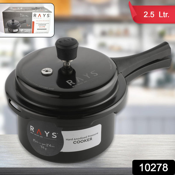 Aluminium Rays Black Beauty Pressure Cookers With Outer Lid (2.5 Litres / 1-Year warranty, ISI Number :- 2347, BIS Number :- CM/L -7600164310
