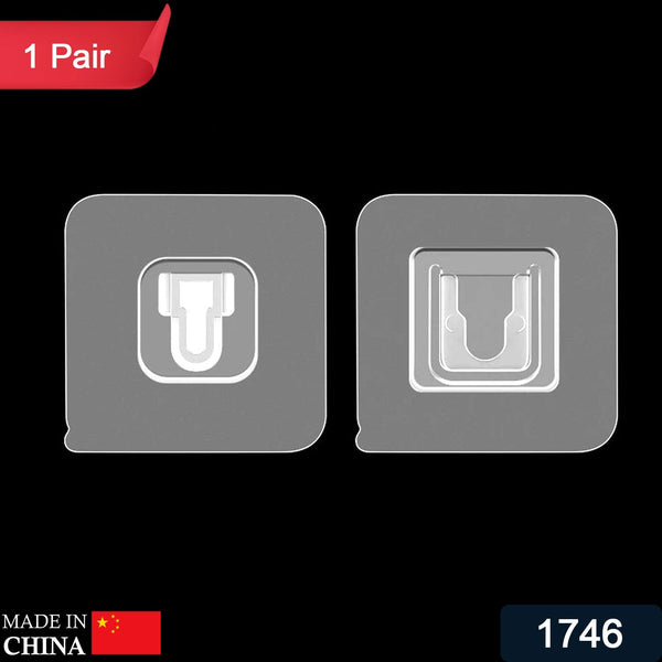 Adhesive Plastic Wall Hooks - Heavy Duty (1 Pair)