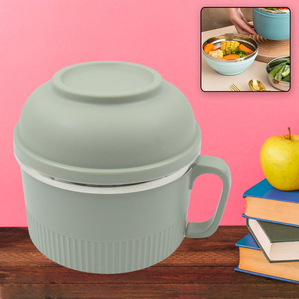 Vacuum Food Flask, Insulation Large Capacity Double Layer Structure Non Slip Labor Saving and Safe Stainless Steel Inner Tank Lunch Box/ Noodle Bowl for Camping Picnic for School Office Outdoor (1 Pc)