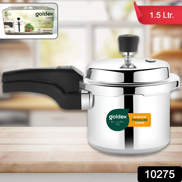 Aluminium Classic Goldex Pressure Cookers With Outer Lid (1.5 Litres / 5-Year warranty, ISI Number :- 2347, BIS Number :- CM/L -7600164310