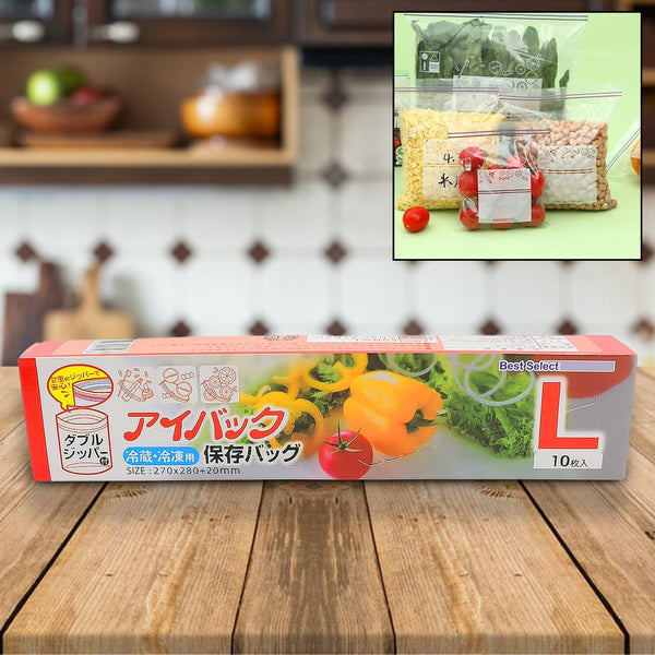 Large Food Seal Bag | Transparent Fresh Food Bags (10 Pcs Set)