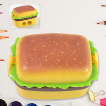Plastic Burger Shape Small Size Double Hole Sharpener With Eraser (1 Set)