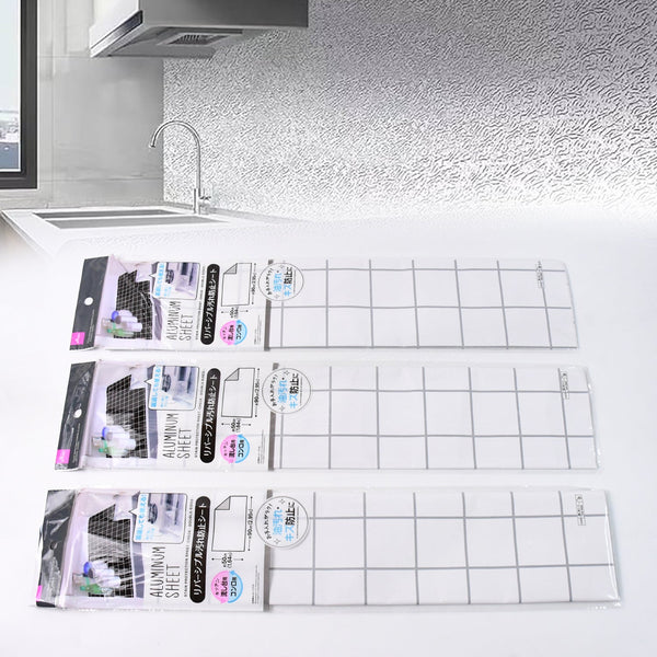 Aluminium Kitchen Wall Sheet Aluminium Without Adhesive (3 Pc / 50x90 Cm)