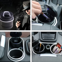 Portable Car Ashtray with Lid and Blue LED Light (1 Pc / With Color Box)