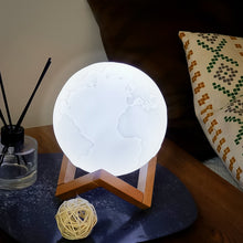 3D Moon Night Lamp with Stand (Color Box / White & Yellow Light / 1 Pc)