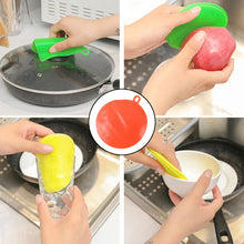 Red Silicone Dish Scrubber Sponge Mildew Free, Non Stick, Heat Resistant