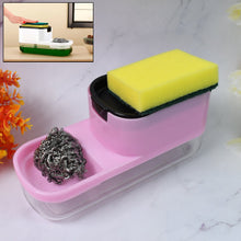 2 in 1 Plastic Dish Soap Liquid Dispenser Sponge Holder ,Sabudani (1 Set)