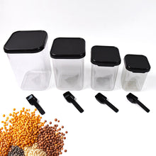 Plastic Air Tight Containers Storage (4 Pc Set With 4 Spoon)