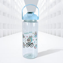 3 in 1 Plastic water drinking bottle with handle straw (3 Pcs Set)