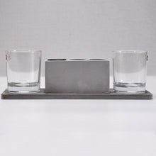 2 Wine Glasses & Marble Holder - Attractive Design for Hotels & Cafes