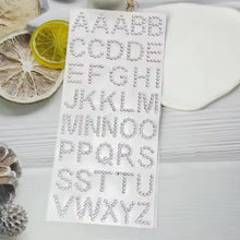 Silver Gem Letter & Numbers Stickers 1 Inch Letters, 130 Count (Pack of 6 Sheets)