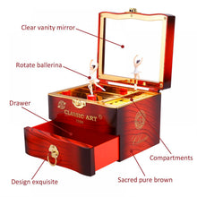 Dancer Ballerina Piano Music Box Hand Crank Music Plastic Box Gift (1 Pc)