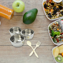 6In1 Tiffin Box-Lunch Box | 3 Stainless Steel Containers | Plastic lid Box | Spoon & Fork /Plastic Bottle | Insulated Fabric Bag | Leak Proof | Microwave Safe for Office, College and School for Men, Women (6 pcs)