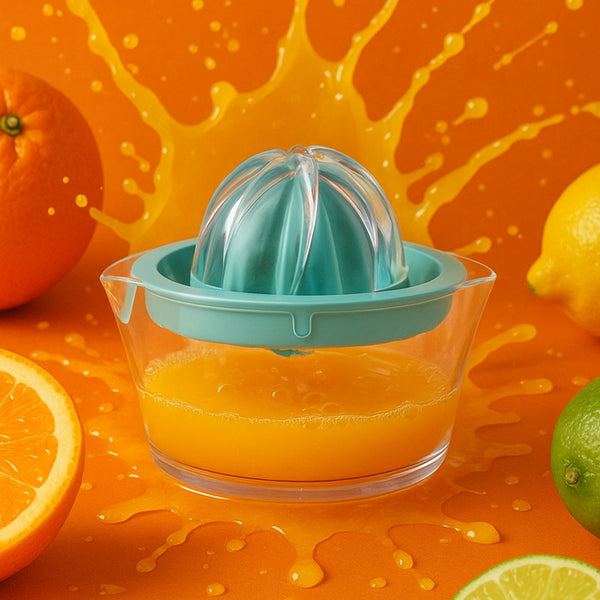 Manual Drink Orange Lemon Citrus Lime Fruit Juice Juicer Squeezer, BPA Free, Press & Pourer With Lid Plastic Manual (1 Pc)