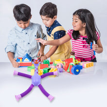 LED Telescopic Suction Cup Giraffe Toy, Tubes Fidget Toys, Shape Changing Telescopic Sensory Tubes Fidget Tubes Sensory Toys Suction Toy, Funny Gift (3 Pcs Set)