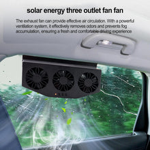 Triple Fan Solar Powered Car Exhaust Ventilation System with USB Charging