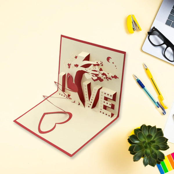 3D Paper Wish Card High Quality Paper Card All Design Card Good Wishing Card (Birthday , Valentine , love , Christmas Card) (1Pc )