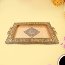 Premium Antique-Style Rajwadi Decorative Serving Tray – 40x26 cm