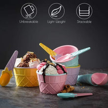 Ice Cream Waffle Bowl Set with Spoon – 2 Units