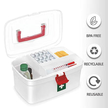 Medical Storage Box with Detachable Tray & Handle