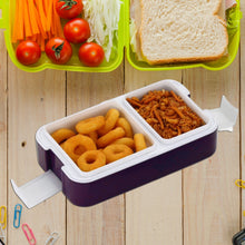 Leak-Proof Airtight Lunch Box with Spoon, 2 Compartments