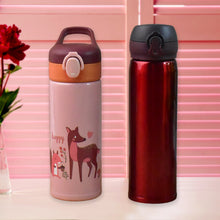 Double Walled Vacuum Insulated Water Bottle | (450 ml Approx / Mix Design / 1 Pc)