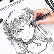 Large Black Roller ball Pens / Gel Pen Set Drawing Writing Pen 0.5 mm (12 Pcs Set)