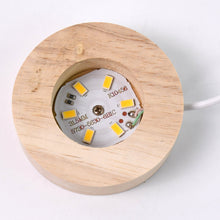 Mela Crystal Ball Night Light Glass Ball Night Lamp with Wood Base