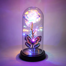 LED Light-Up Eternal Rose with Butterfly in Transparent Dome (1 Pc / Battery not Included)