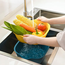 Plastic Washing Bowl & Strainer Basket for Kitchen Use